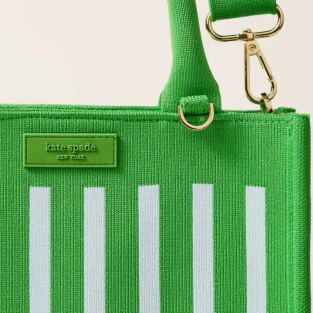 NWT Limited Edition kate spade new york Green Stripe Knit Crossbody Bag